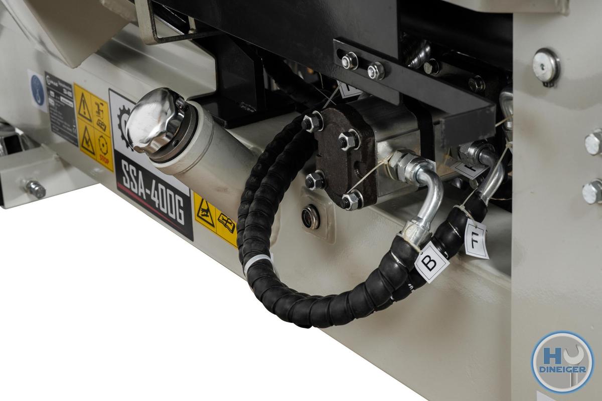 Lumag Maschinen SSA 400 G Sägespaltmaschine mit 9,5 kw Benzinmotor inkl Förderband (unmontiert)
